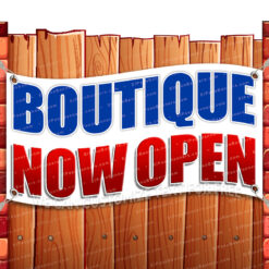 BOUTIQUE NOW OPEN CLEARANCE BANNER Advertising Vinyl Flag Sign INV _CLR-0026.psd by El Paso Banners