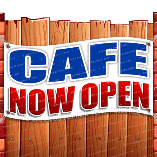 CAFE NOW OPEN CLEARANCE BANNER Advertising Vinyl Flag Sign INV _CLR-0031.psd by El Paso Banners