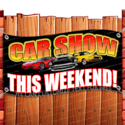 CAR SHOW THIS WEEKEND CLEARANCE BANNER Advertising Vinyl Flag Sign INV _CLR-0032.psd by El Paso Banners