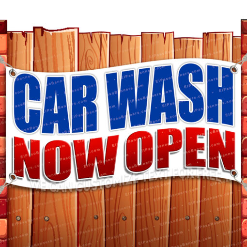 CAR WASH NOW OPEN CLEARANCE BANNER Advertising Vinyl Flag Sign INV _CLR-0035.psd by El Paso Banners
