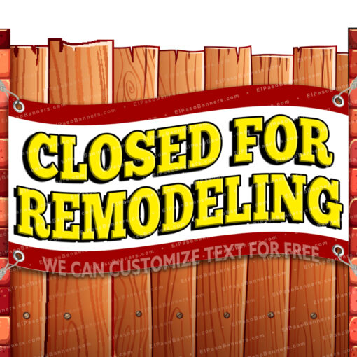 CLOSED FOR REMODELING CLEARANCE BANNER Advertising Vinyl Flag Sign INV _CLR-0048.psd by El Paso Banners