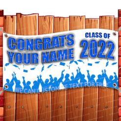 CONGRATS GRAD 2022 CUSTOMIZABLE Advertising Vinyl Banner Flag Sign Many Sizes _CLR-0059.psd by El Paso Banners
