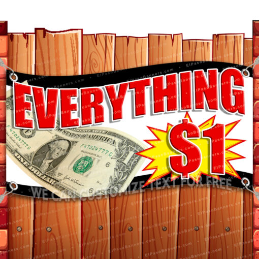 EVERYTHING ONE DOLLAR CLEARANCE BANNER Advertising Vinyl Flag Sign INV _CLR-0077.psd by El Paso Banners