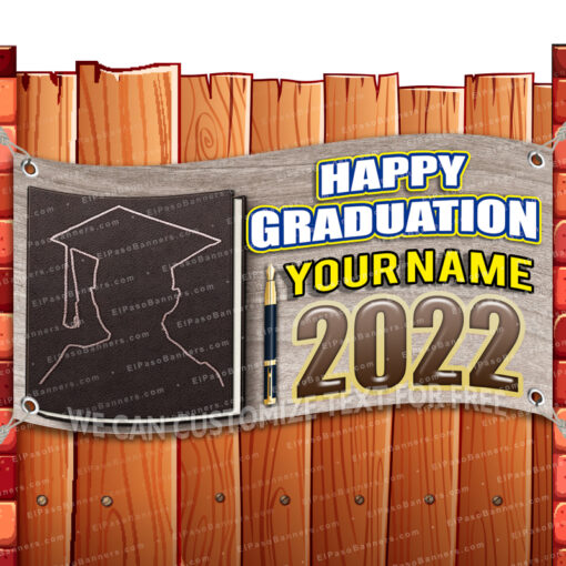 HAPPY GRADUATION 2022 CUSTOMIZABLE Advertising Vinyl Banner Flag Sign Many Sizes _CLR-0117.psd by El Paso Banners