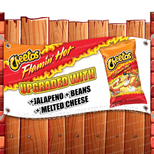 HOT CHEETOS CLEARANCE BANNER Advertising Vinyl Flag Sign INV _CLR-0124.psd by El Paso Banners