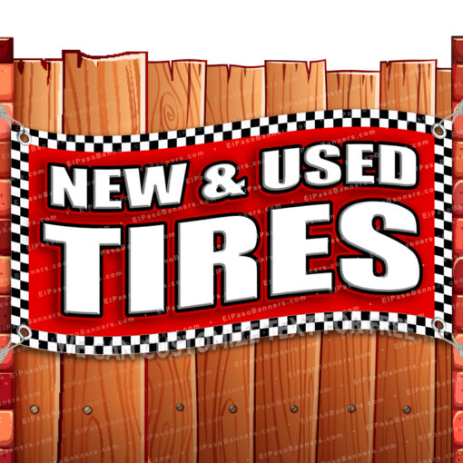 NEW AND USED TIRES CLEARANCE BANNER Advertising Vinyl Flag Sign INV _CLR-0165.psd by El Paso Banners