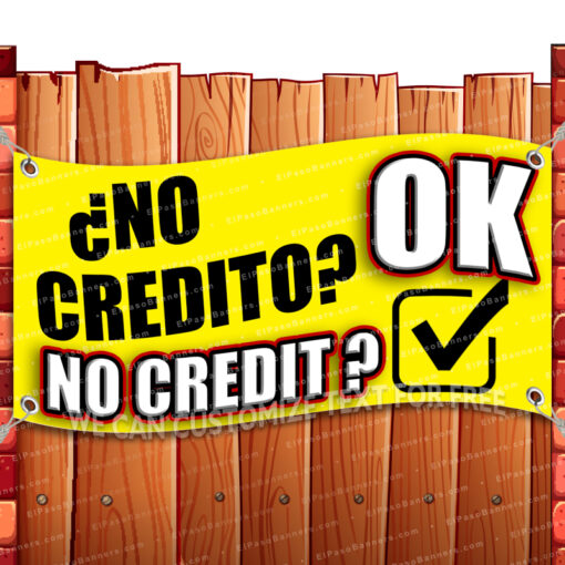 NO CREDITO OK Vinyl Banner Flag Sign Many Sizes NO CREDIT SPANISH SELL _CLR-0166.psd by El Paso Banners