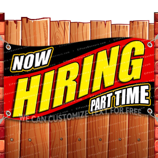 NOW HIRING PART TIME CLEARANCE BANNER Advertising Vinyl Flag Sign INV _CLR-0178.psd by El Paso Banners