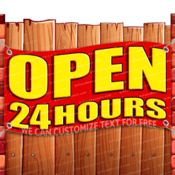 OPEN 24 HOURS CLEARANCE BANNER Advertising Vinyl Flag Sign INV _CLR-0192.psd by El Paso Banners