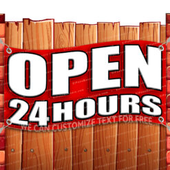 OPEN 24 HOURS CLEARANCE BANNER Advertising Vinyl Flag Sign INV V2 _CLR-0193.psd by El Paso Banners