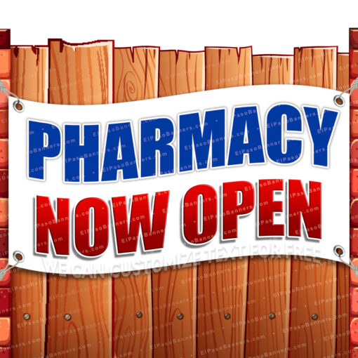 PHARMACY NOW OPEN CLEARANCE BANNER Advertising Vinyl Flag Sign INV _CLR-0198.psd by El Paso Banners