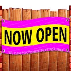 PINK NOW OPEN CLEARANCE BANNER Advertising Vinyl Flag Sign INV _CLR-0199.psd by El Paso Banners