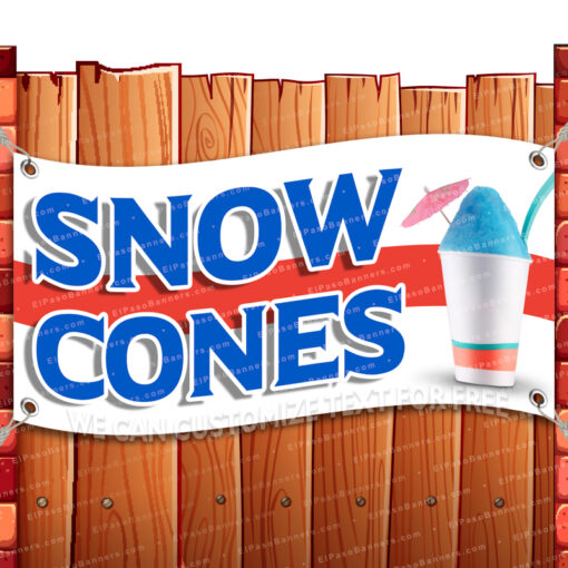 SNOW CONES CLEARANCE BANNER Advertising Vinyl Flag Sign INV V3 _CLR-0217.psd by El Paso Banners