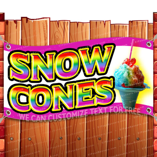 SNOW CONES CLEARANCE BANNER Advertising Vinyl Flag Sign INV V4 _CLR-0218.psd by El Paso Banners