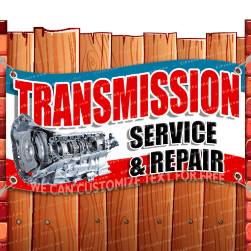 TRANSMISSION FULL SERVICE CLEARANCE BANNER Advertising Vinyl Flag Sign INV _CLR-0233.psd by El Paso Banners