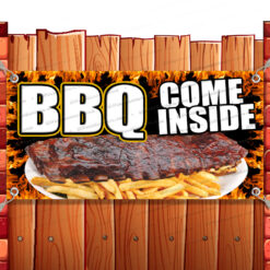 BBQ COME INSIDE Advertising Vinyl Banner Flag Sign Many Sizes RETAIL Banner Model by El Paso Banners