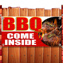 BBQ COME INSIDE Advertising Vinyl Banner Flag Sign Many Sizes RETAIL V2 Banner Model by El Paso Banners