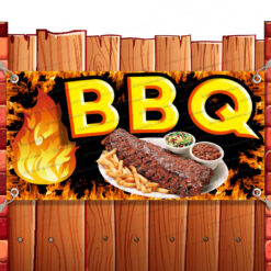 BBQ FLAME Advertising Vinyl Banner Flag Sign Many Sizes STEAK BBQ RETAIL Banner Model by El Paso Banners