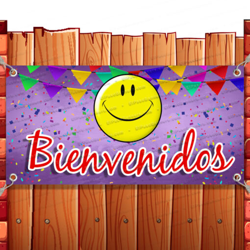 BIEN VENIDOS Vinyl Banner Flag Sign Many Sizes WELCOME SPANISH Banner Model by El Paso Banners