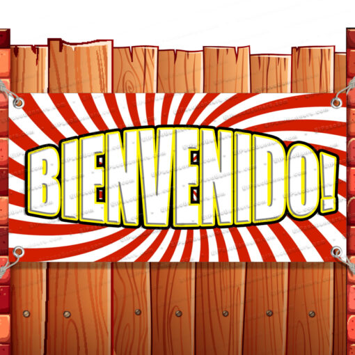 BIENVENIDO Vinyl Banner Flag Sign Many Sizes SPANISH WELCOME Banner Model by El Paso Banners