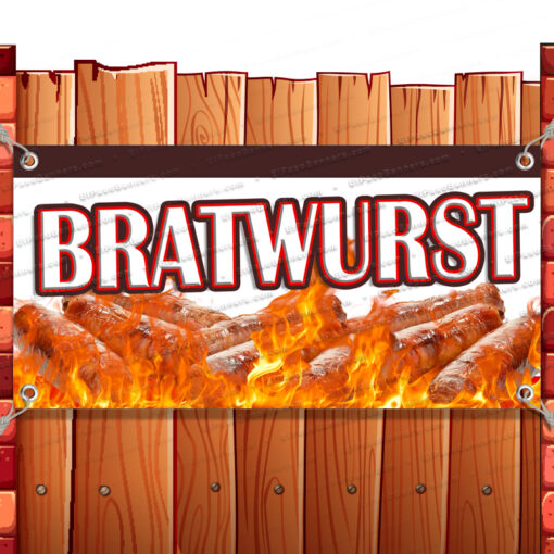 BRATWURST CLEARANCE BANNER Advertising Vinyl Flag Sign INV Banner Model by El Paso Banners