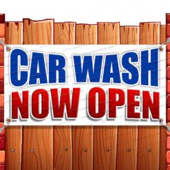 CAR WASH NOW OPEN CLEARANCE BANNER Advertising Vinyl Flag Sign INV Banner Model by El Paso Banners