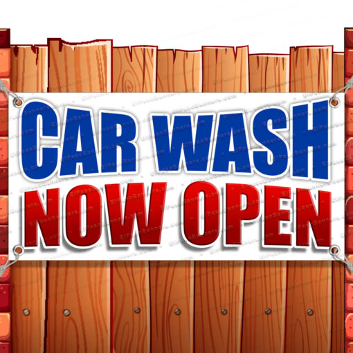 CAR WASH NOW OPEN CLEARANCE BANNER Advertising Vinyl Flag Sign INV Banner Model by El Paso Banners