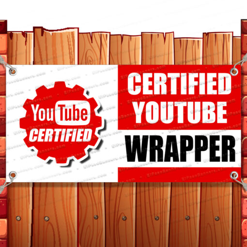 CERTIFIED YOUTUBE WRAPPER Advertising Vinyl Banner Flag Sign Many Sizes RETAIL Banner Model by El Paso Banners