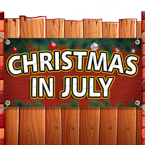 CHRISTMAS IN JULY CLEARANCE BANNER Advertising Vinyl Flag Sign INV V2 Banner Model by El Paso Banners