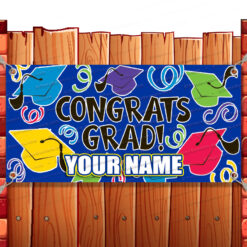 CONGRATS GRAD 2022 CUSTOMIZABLE Advertising Vinyl Banner Flag Sign Many Size Banner Model by El Paso Banners