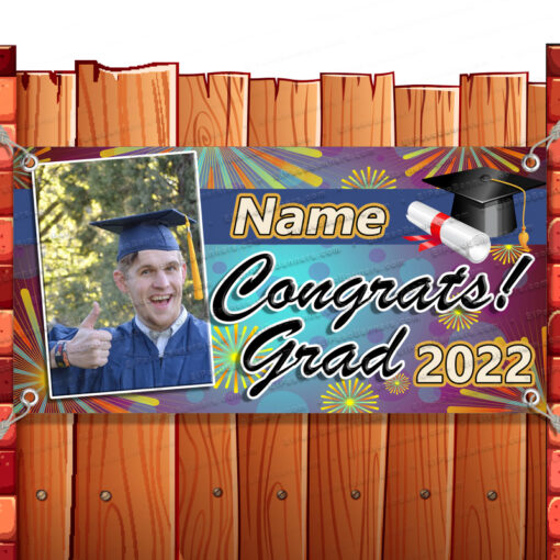 CONGRATS GRAD PIC 2022 CUSTOMIZABLE Advertising Vinyl Banner Flag Sign Many Size Banner Model by El Paso Banners