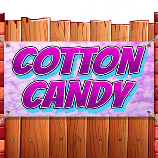 COTTON CANDY CLEARANCE BANNER Advertising Vinyl Flag Sign INV Banner Model by El Paso Banners