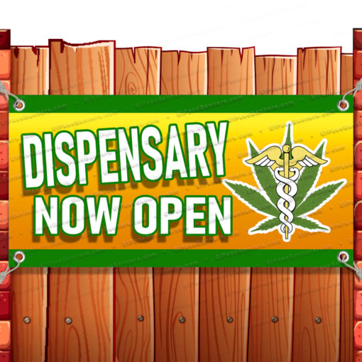 DISPENSARY NOW OPEN CLEARANCE BANNER Advertising Vinyl Flag Sign INV V2 Banner Model by El Paso Banners