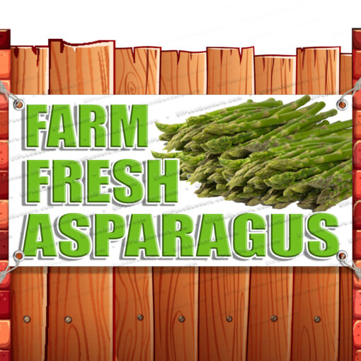 FARM FRESH ASPARAGUS CLEARANCE BANNER Advertising Vinyl Flag Sign INV Banner Model by El Paso Banners