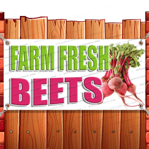FARM FRESH BEETS CLEARANCE BANNER Advertising Vinyl Flag Sign INV Banner Model by El Paso Banners
