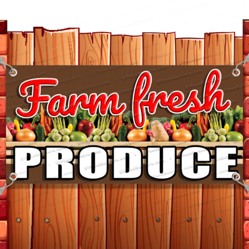 FARM FRESH PRODUCE CLEARANCE BANNER Advertising Vinyl Flag Sign INV V2 Banner Model by El Paso Banners