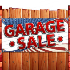 GARAGE SALE Advertising Vinyl Banner Flag Sign Many Sizes AMERICAN FLAG Banner Model by El Paso Banners