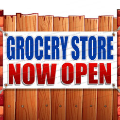 GROCERY STORE NOW OPEN CLEARANCE BANNER Advertising Vinyl Flag Sign INV V2 Banner Model by El Paso Banners