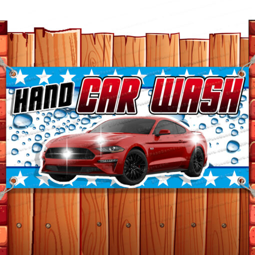 HAND CAR WASH CLEARANCE BANNER Advertising Vinyl Flag Sign INV Banner Model by El Paso Banners