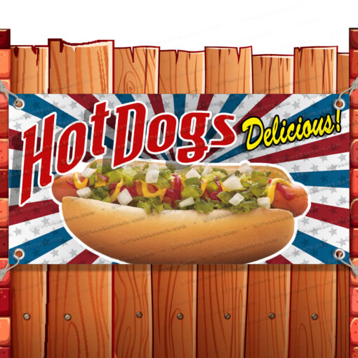 HOT DOGS CLEARANCE BANNER Advertising Vinyl Flag Sign INV Banner Model by El Paso Banners