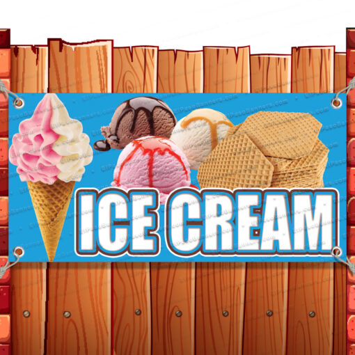 ICE CREAM CLEARANCE BANNER Advertising Vinyl Flag Sign INV V3 Banner Model by El Paso Banners