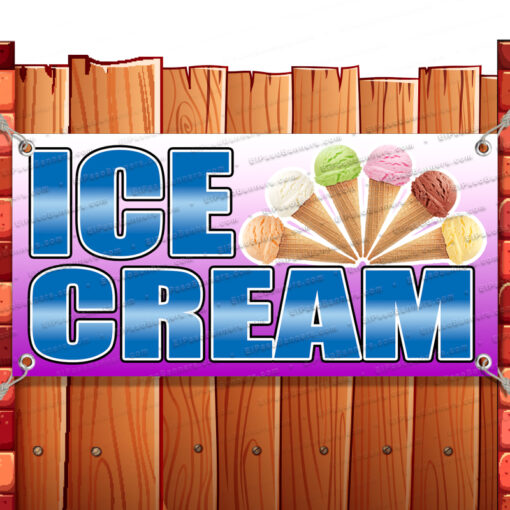 ICE CREAM CLEARANCE BANNER Advertising Vinyl Flag Sign INV V5 Banner Model by El Paso Banners