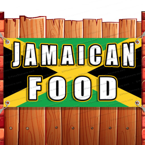 JAMAICAN FOOD CLEARANCE BANNER Advertising Vinyl Flag Sign INV Banner Model by El Paso Banners