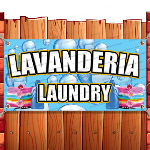 LAVANDERIA Vinyl Banner Flag Sign Many Sizes LAUNDRY SPANISH RETAIL Banner Model by El Paso Banners
