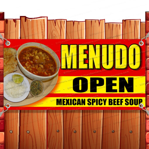 MENUDO Vinyl Banner Flag Sign Many Sizes OPEN SPANISH RETAIL Banner Model by El Paso Banners