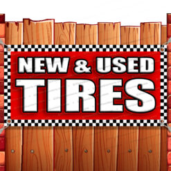 NEW AND MORE TIRES CLEARANCE BANNER Advertising Vinyl Flag Sign INV Banner Model by El Paso Banners