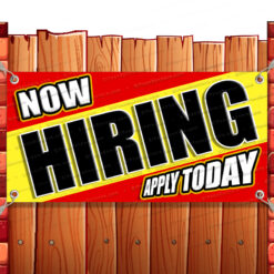 NOW HIRING HELP WANTED CLEARANCE BANNER Advertising Vinyl Flag Sign INV V3 Banner Model by El Paso Banners