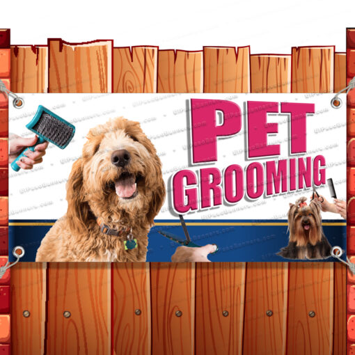 PET GROOMING CLEARANCE BANNER Advertising Vinyl Flag Sign INV Banner Model by El Paso Banners