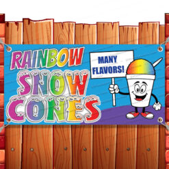RAINBOW SNOW CONES CLEARANCE BANNER Advertising Vinyl Flag Sign INV Banner Model by El Paso Banners
