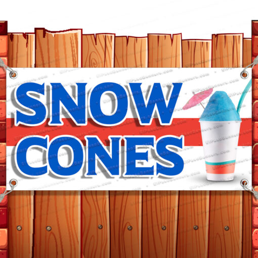 SNOW CONES CLEARANCE BANNER Advertising Vinyl Flag Sign INV V3 Banner Model by El Paso Banners